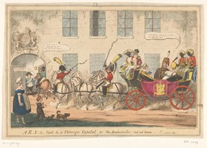Karikatur auf Prinzessin Caroline, 1817 von George Cruikshank