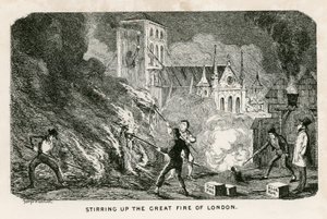 Entfachung des Großen Brandes von London von George Cruikshank