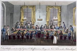 Spieltisch im Palais Royal - in „Life in Paris“ von David Carey, London von George Cruikshank