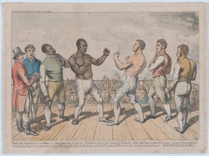 Die Schlacht zwischen Cribb und Molineaux, 28. September 1811 von George Cruikshank