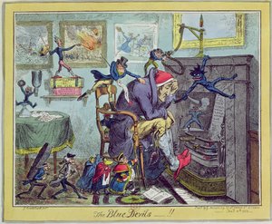 Die blauen Teufel!, veröffentlicht von Hannah Humphrey, 10. Januar 1823 von George Cruikshank