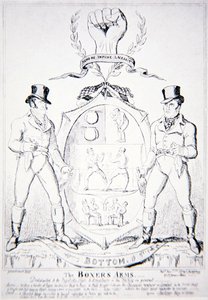 Die Arme des Boxers, gewidmet dem Pugilistic Club, den Amateuren und dem Fancy im Allgemeinen, veröffentlicht von G. Humphrey, London 1891 von George Cruikshank