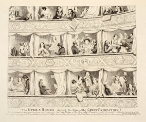 Die Opernlogen zur Zeit der Großen Ausstellung, veröffentlicht 1851 von George Cruikshank