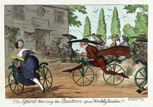 Der Geist bewegt die Quäker zu weltlichen Eitelkeiten!!, veröffentlicht 1819 von George Cruikshank