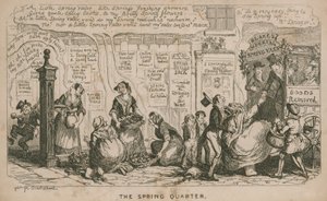 Das Frühlingsquartal; Karikatur von George Cruikshank
