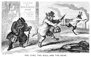 Der Hirsch, der Stier und der Bär, 19. Jahrhundert von George Cruikshank