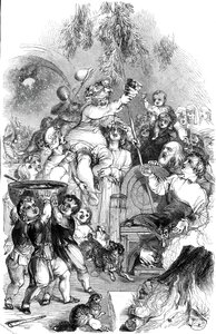 Weihnachten hereinbringen - gezeichnet von William Harvey, 1845