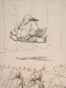 Ein Mann, der den Spagat macht, ca. 1760-90 von George Dance