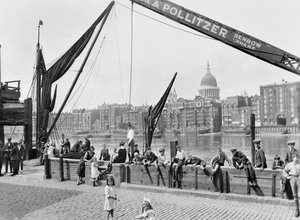 Bankside, westlich der Southwark Bridge, London, frühe 1930er Jahre von George Davison Reid