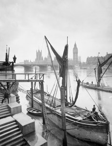 Houses of Parliament von der Themse aus, Lambeth, London, ca. 1920er