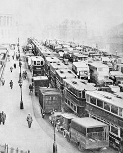 Verkehrsstau auf der Blackfriars-Brücke, London von George Davison Reid