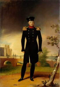 Porträt des russischen Zaren Alexander I. im Offizierskostüm