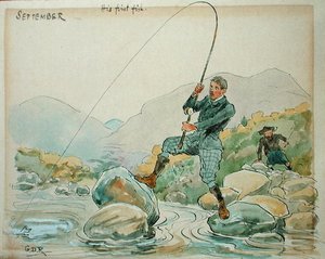 Der Monat September: Angeln von George Derville Rowlandson