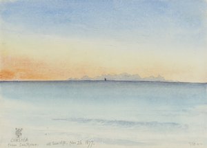Korsika von San Remo bei Sonnenaufgang, 7:30 Uhr, 26. November 1877 von George Douglas Tinling