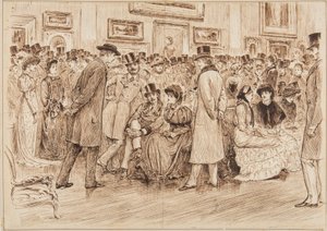 Mr. Fielding, was halten Sie von diesen Bildern? Das ist Kunst, Private View in der Grosvenor Gallery von George du Maurier