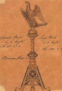 Entwürfe ausgeführt für Jones und Willis, Metall- und Holzarbeiter und Kirchenmöbelhersteller aus Birmingham und London von George Edmund Street