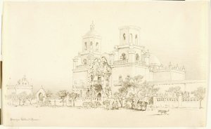 Ohne Titel (Übertragungszeichnung für die Mission San Xavier, Tucson, Arizona) von George Elbert Burr