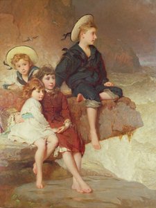 Die Kinder von Sir Hussey Vivian am Strand