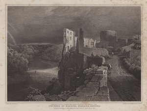 Barnard Castle, Durham, Geburtsort von John Balliol, Gründer des Balliol College, Oxford (Gravur) von George Fennel (after) Robson