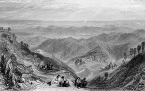 Mussooree und der Dhoon, von Landour, 1838 von George Francis White