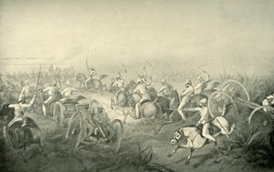 Indische Pferdeartillerie im Galopp, 1850er Jahre, 1901