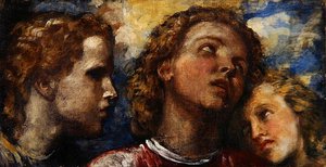 Skizze von drei Köpfen von George Frederic Watts