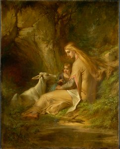 St. Genevieve von Brabant im Wald, 1860er Jahre von George Frederick Bensell