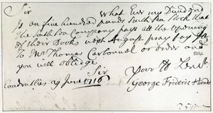 Brief von Händel, Juni 1716