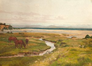 Küstenszene mit Pferden von George Frederick Waldo Johnson