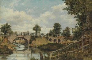 Eine alte Brücke bei Hendon, Middlesex von George Frederick Watts