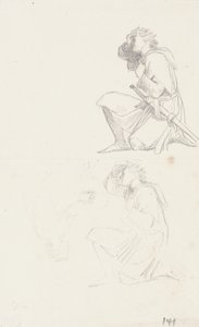 Studien eines knienden Ritters (Graphit)