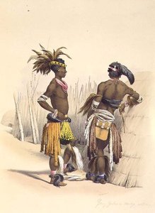Umbambu und Umpengulu, junge Zulus in Tanzkostümen, Tafel 15 aus 