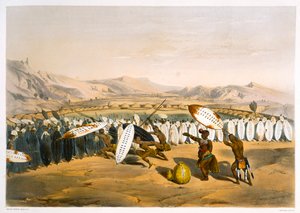 Umpanda inspiziert seine Truppen in Nonduengi, 1849