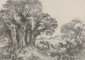 Landschaft mit Eseln von George Frost
