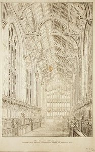 New College Chapel: Innenansicht mit alternativem Design für das vorgeschlagene Dach von George Gilbert Scott