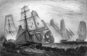 Unerschrockenes Verhalten von Kapitän Charles Napier, 15. April 1809, ca. 1857 von George Greatbatch