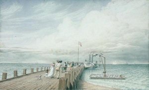Kumulus- oder Gewitterwolke, Portland Pier, Eriesee, ca. 1830er-40er Jahre