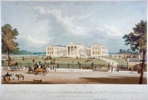 Südwestansicht des London Orphan Asylum in Lower Clapton, Hackney, London, um 1830
