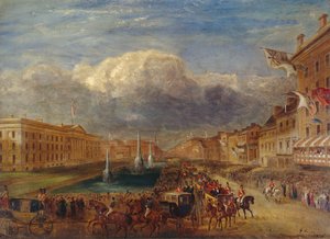 Der Besuch von Königin Victoria und Prinz Albert in Manchester im Jahr 1851 von George Hayes