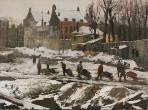 Baustelle in Amsterdam, ca. 1902 von George Hendrik Breitner