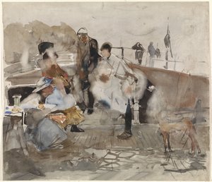 Gesellschaft auf einem Boot von George Hendrik Breitner