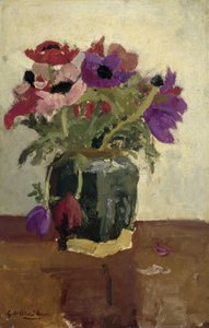 Ingwertopf mit Anemonen