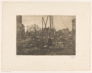 Pfahlgründung in der Raadhuisstraat in Amsterdam von George Hendrik Breitner