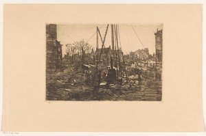 Pfahlbauarbeiten in der Raadhuisstraat in Amsterdam von George Hendrik Breitner