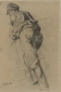 Vorwärts gehender, ziehender Mann von George Hendrik Breitner