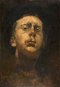 Selbstporträt mit Kneifer, um 1882