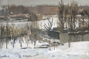Ansicht des Oosterparks in Amsterdam im Schnee, 1892