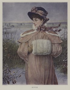 Winter (Farblithografie) von George Henry (after) Boughton