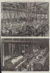 Stephensons Lokomotivfabrik in Newcastle-on-Tyne von George Henry Andrews