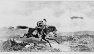 Der amerikanische Pony Express, auf dem Weg vom Missouri River nach San Francisco